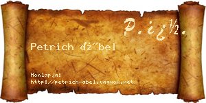 Petrich Ábel névjegykártya