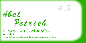 abel petrich business card